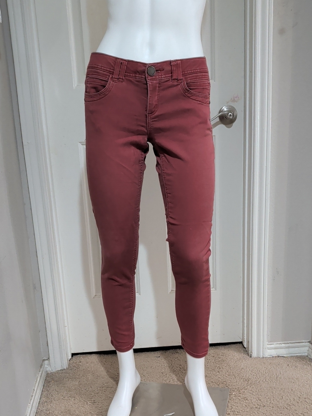 Retro Democracy Mauve Rose Ankle Low-Rise Skinny Jeans Women's 2